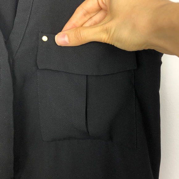 Dynamite Breast Pocket Black Tank Blouse - Picture 5 of 8